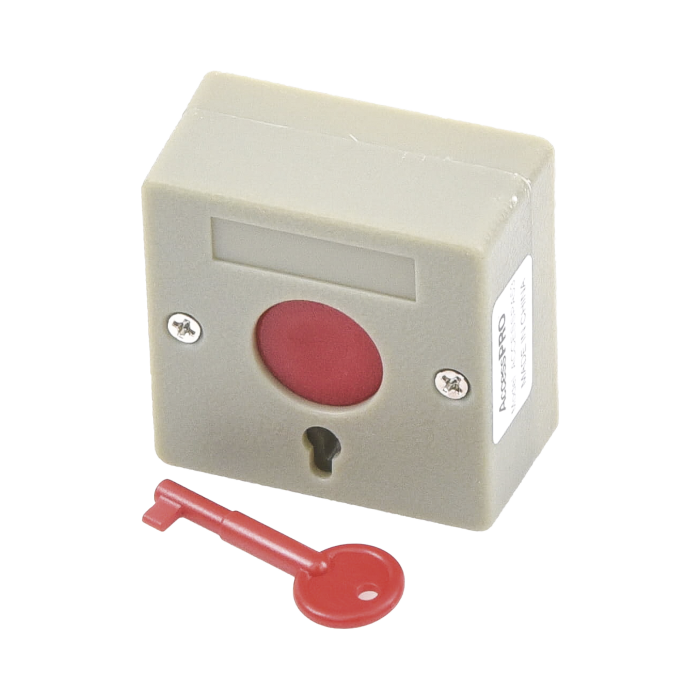 Boton de Panico a Prueba de Fuego / Restablecimiento con Llave / Tamai±o Compacto para Facil Instalacion - Image 1