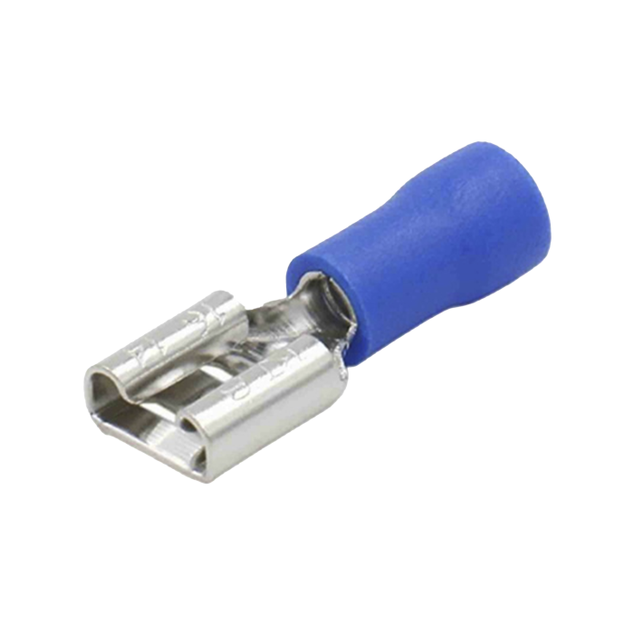 Terminal tipo hembra aislada 0.250 / 16 - 14 AWG / Aziºl / Para bateri­as con terminal F1 / Paquete de 25 piezas. - Image 1