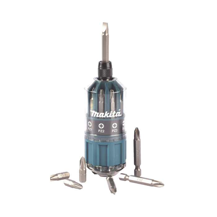 Desarmador Makita Con 18 Puntas intercambiables Tipo: Ph 2, Pz 1, Pz 2, Pz 3, SI 4, SI 5, SI 6. - Image 1