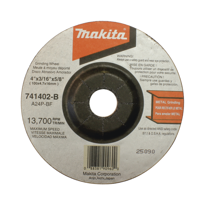 Disco abrasivo de desbaste para metal de 4 1/2 eje 7/8" espesor 6mm - Image 1