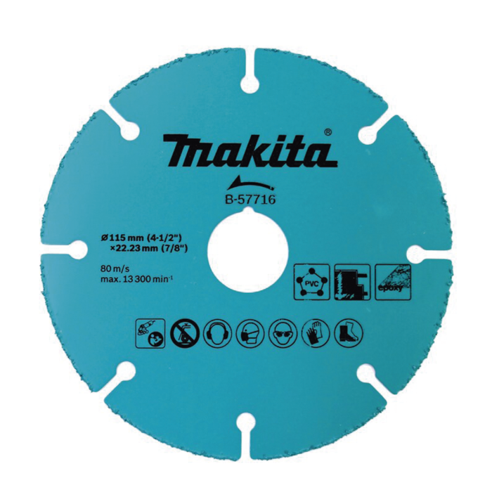 Disco de carburo de tugsteno 4 1/2" multi-material para esmeriladora, Ideal para Yeso y Epoxicos. - Image 1