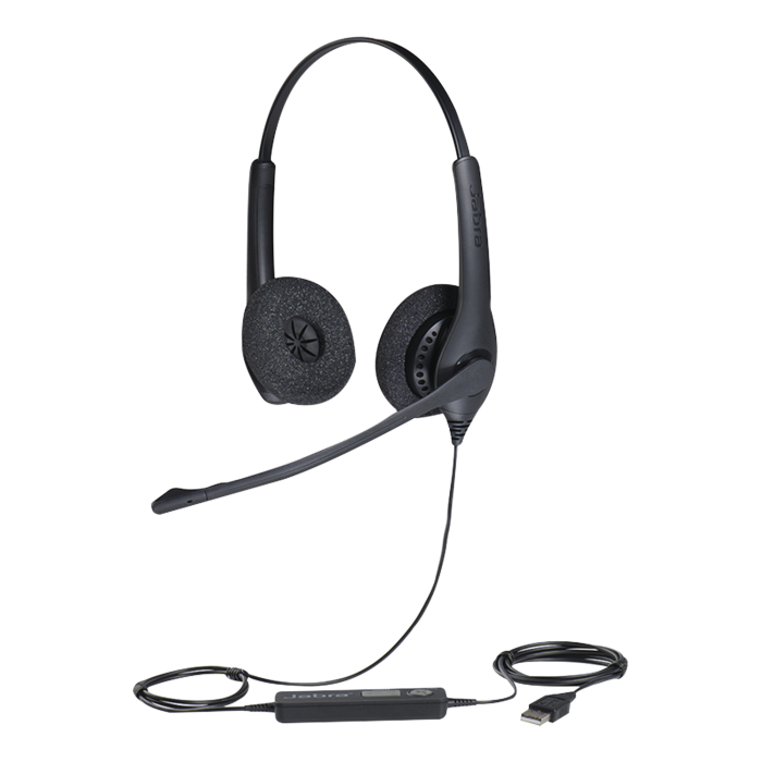 Jabra Biz 1500 Duo, auricular profesional con cancelacion de ruido, ideal para contact center con conexion USB (1559-0159) - Image 1