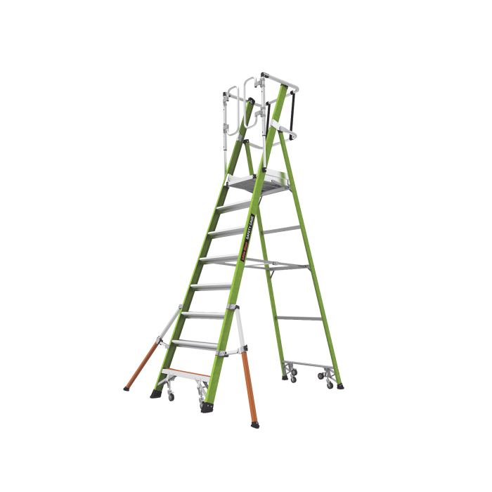 Escalera Fija de 8' (2.4m) de Fibra de Vidrio con Jaula y Peldai±os de Aluminio. (SKU:19708-146). - Image 1