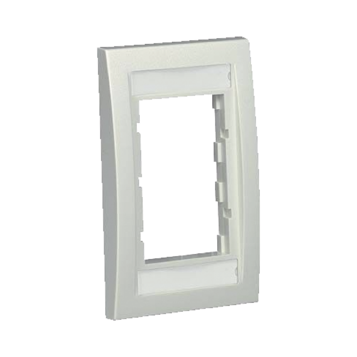 Marco de Placa Frontal Ejecutiva, Para dos Insertos de 1/2 o tres Insertos de 1/3, Color Blanco Mate - Image 1