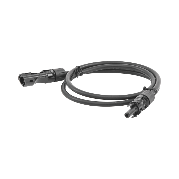 Cable Fotovoltaico 1 m, Negro, Calibre 10 AWG con Terminales MC4 en Ambos Extremos - Image 1