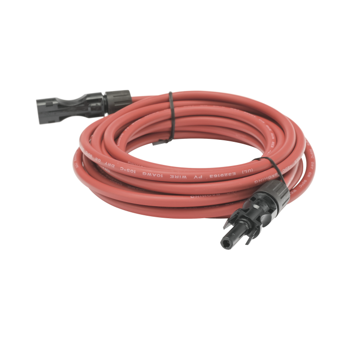 Cable Fotovoltaico, 2.5 m, Rojo, Calibre 10 AWG con Terminal MC4-M en Ambos Extremos - Image 1