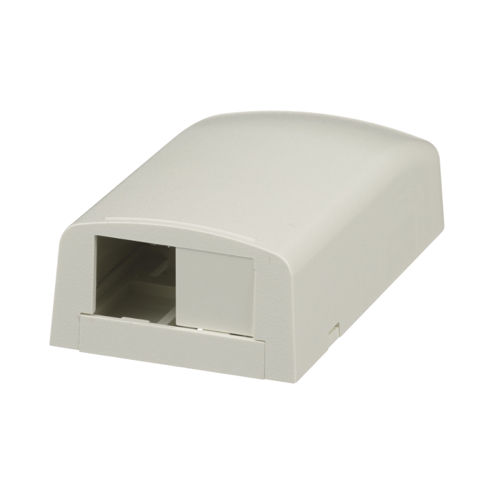 Caja de Montaje en Superficie, Para 2 Modulos Mini-Com, Color Blanco Mate - Image 1