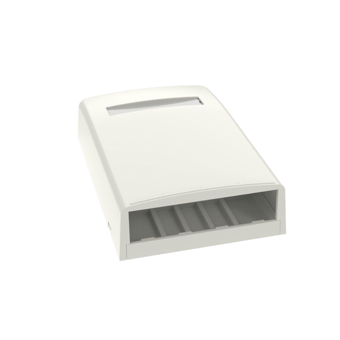 Caja de Montaje en Superficie, Para 4 Modulos Mini-Com, Color Blanco Mate - Image 1