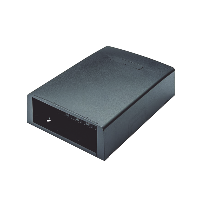 Caja de Montaje en Superficie, Con Accesorio para Resguardo de Fibra optica, Para 12 Modulos Mini-Com, Color Negro - Image 1