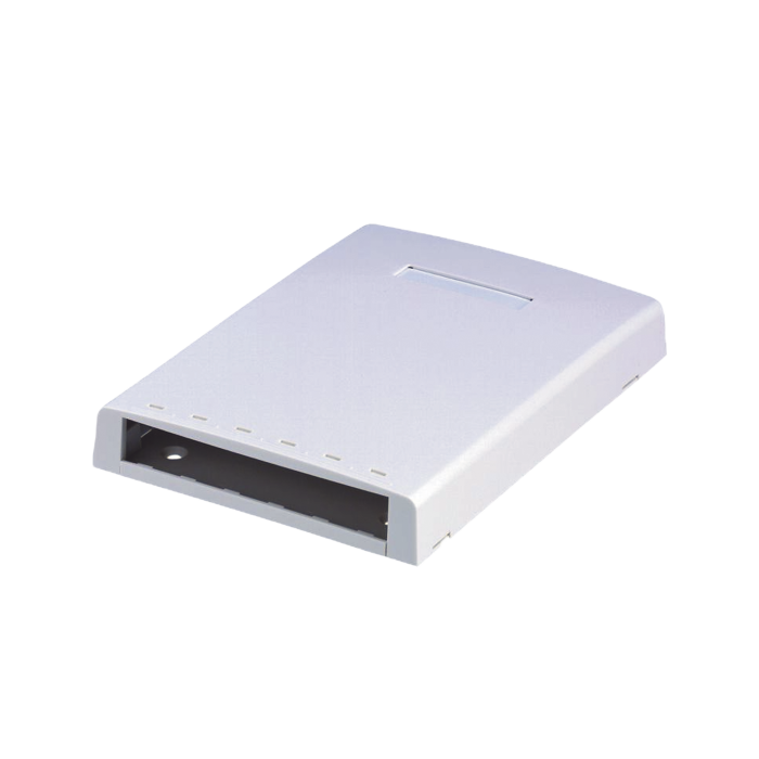 Caja de Montaje en Superficie, Con Accesorio para Resguardo de Fibra optica, Para 6 Modulos Mini-Com, Color Blanco - Image 1