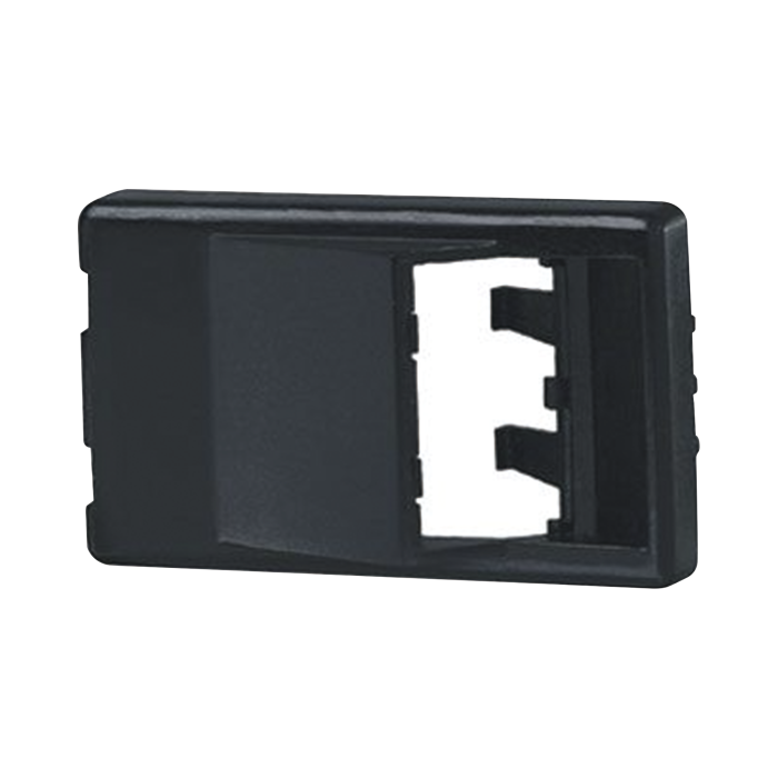 Placa de Mobiliario Modular Estandar, Salidas Para 2 Puertos Mini-Com Angulados, Color Negro - Image 1
