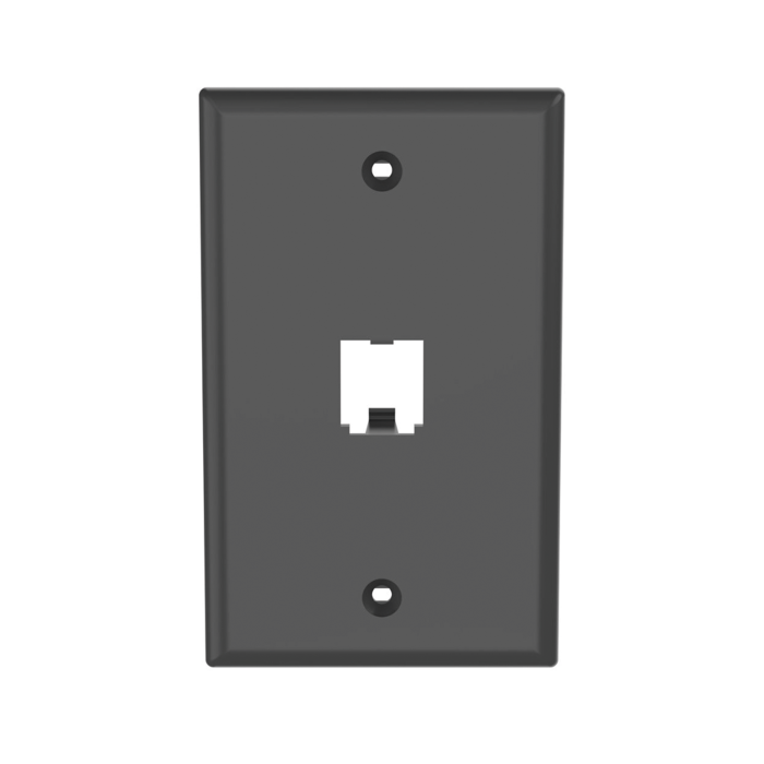 Placa de Pared Vertical Clasica, Salida Para 1 Puerto Mini-Com, Color Negro - Image 1