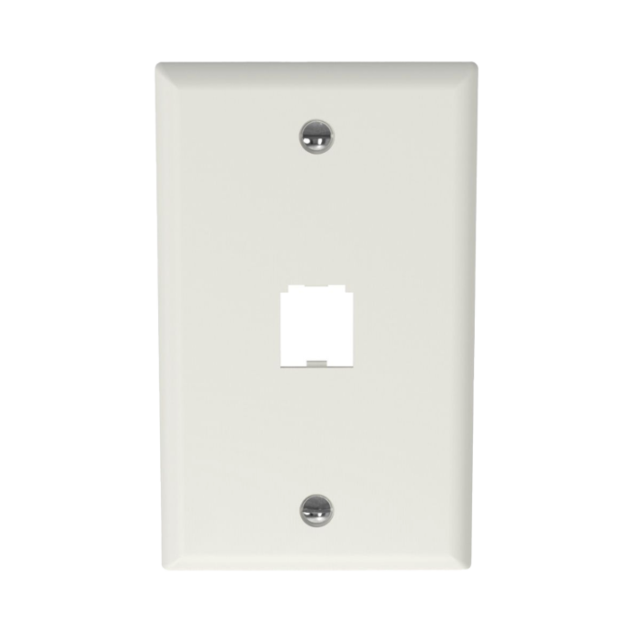 Placa de Pared Vertical Clasica, Salida Para 1 Puerto Mini-Com, Color Blanco Mate - Image 1