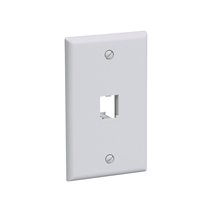 Placa de Pared Vertical Clasica, Salida Para 1 Puerto Mini-Com, Color Blanco - Image 1