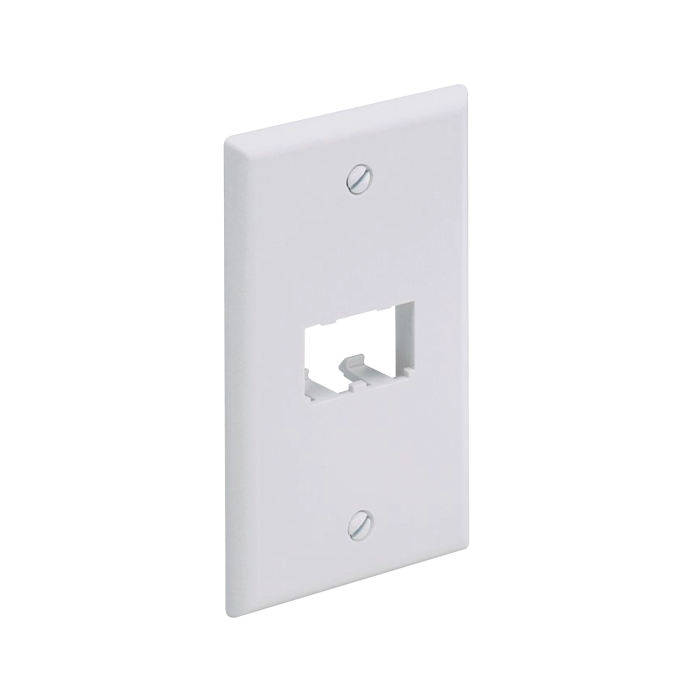 Placa de Pared Vertical Clasica, Salida Para 2 Puertos Mini-Com, Color Blanco - Image 1