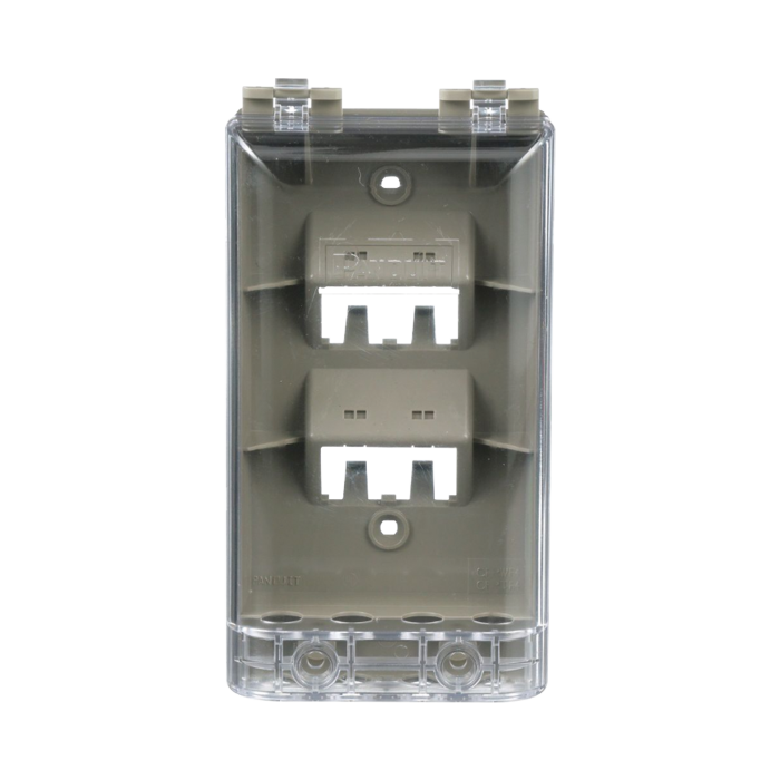 Placa de Pared Vertical, Resistente al Agua con Proteccion IP56, Acepta 4 Modulos Mini-Com, Color Gris - Image 1