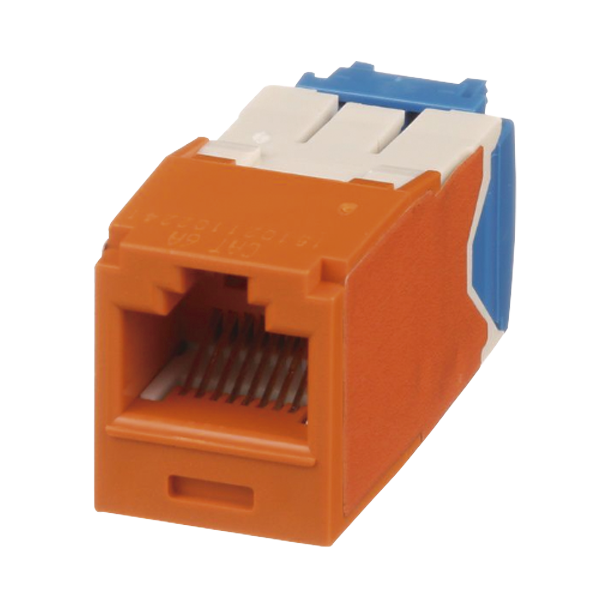 CJ6X88TGOR-h.png Conector Jack RJ45 Estilo TG, Mini-Com, Categoria 6A, de 8 posiciones y 8 cables, Color Naranja - Image 1