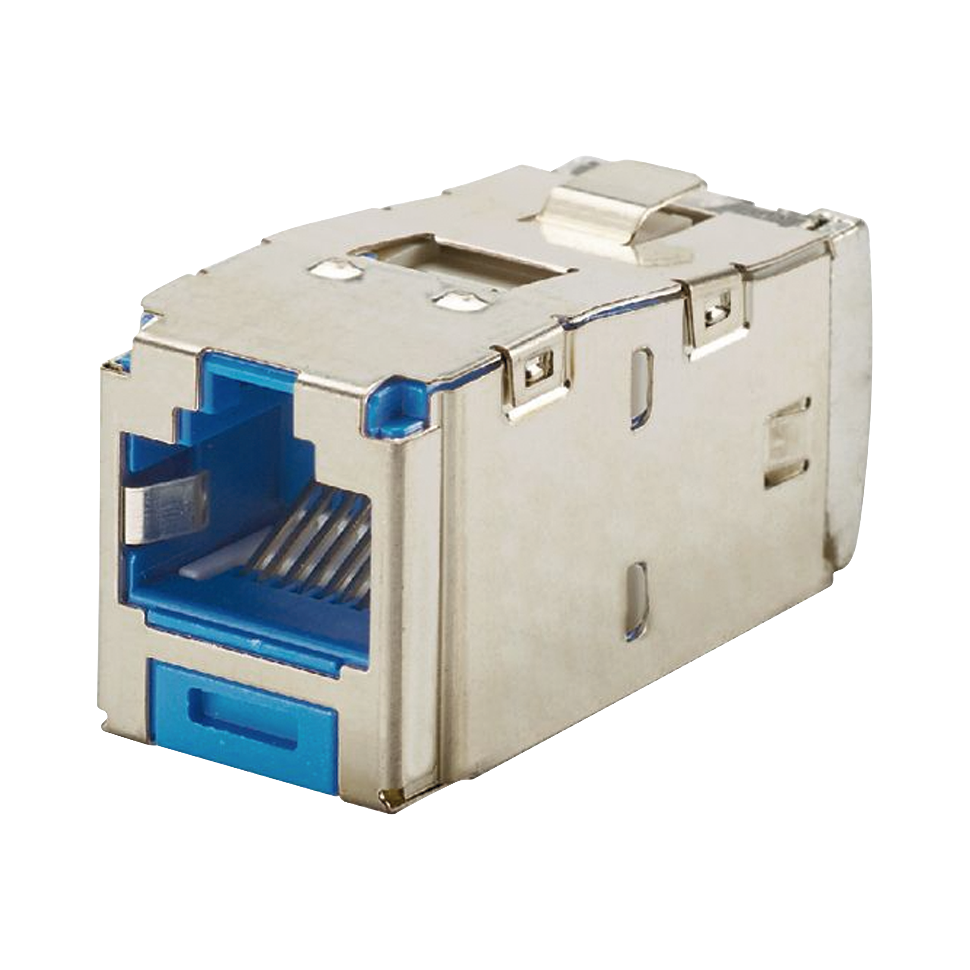 CJS6X88TGBUY-h.png Conector Jack RJ45 Blindado, Estilo TG, Mini-Com, Categoria 6A, de 8 posiciones y 8 cables, Color Azul - Image 1