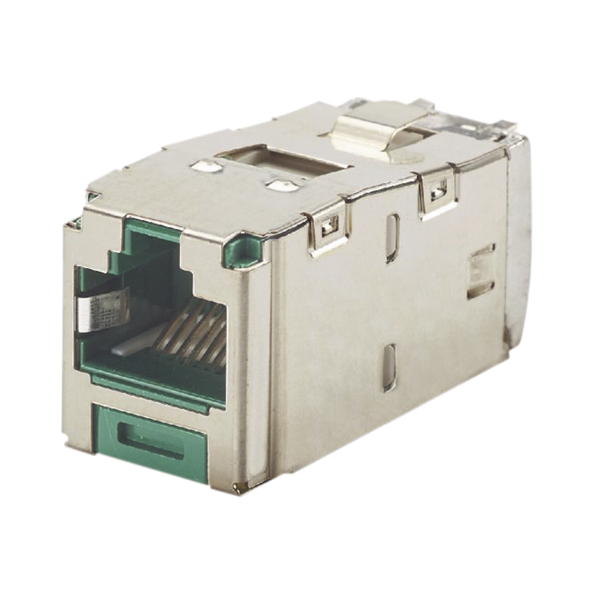 CJS6X88TGGRY-h.png Conector Jack RJ45 Blindado, Estilo TG, Mini-Com, Categoria 6A, de 8 posiciones y 8 cables, Color Verde - Image 1