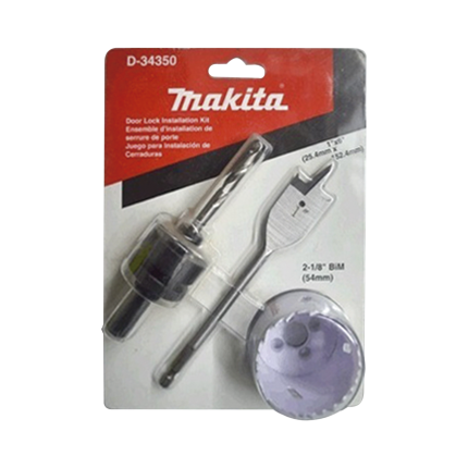 Juego para instalacion de cerraduras con broca sierra bi-metal y juego de brocas tipo manita (bim 2-1/8", adaptador con broca piloto plano (1x6").