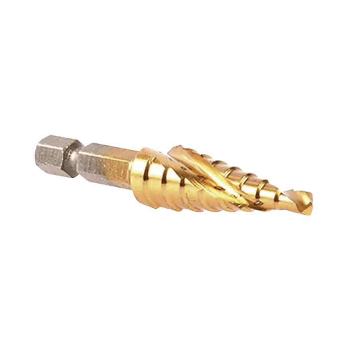 Broca escalonada espiral de hss-ti 4-12 mm zanco de 1/4" hexagonal. - Image 1