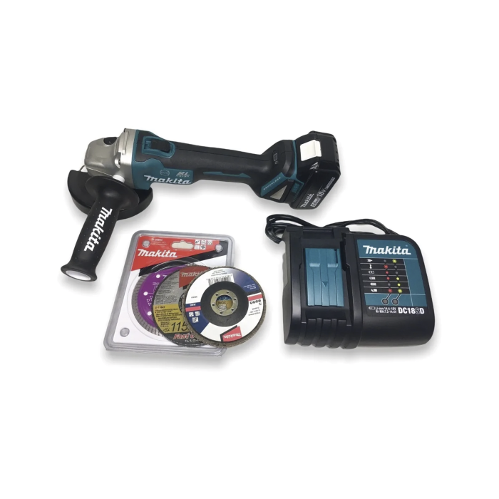Miniesmeril 115mm 4-1/2in 8.500 Rpm,1 Bateri­a 18V Li-ION de 5.0 Ah, Cargador y 3 Discos. - Image 1