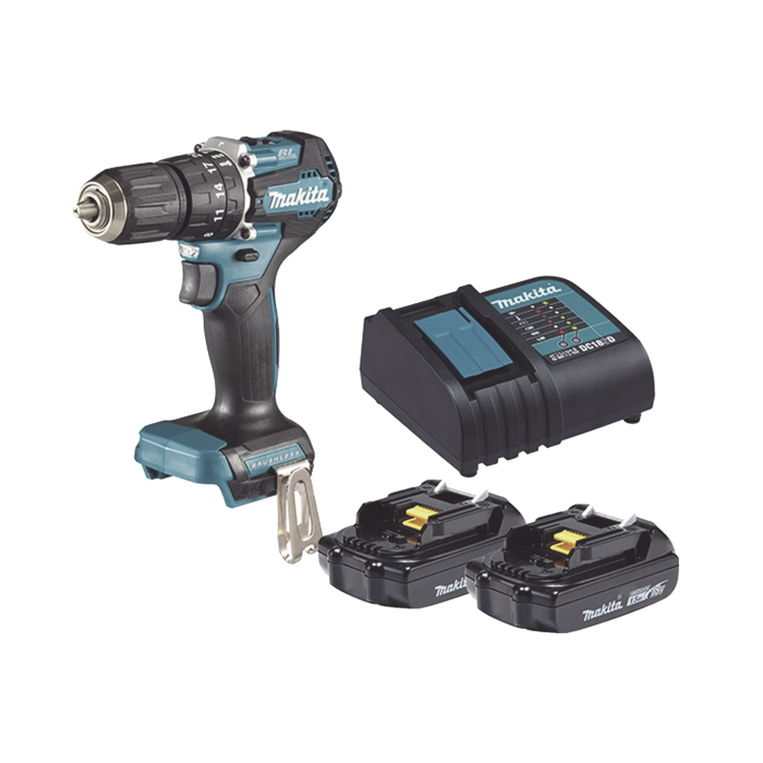 Rotomartillo/Taladro Inalambrico SIN CARBONES, Broquero de 1/2", 1,700 RPM, 18V, Torque: 42 N.m C/2 Bat. (1.5Ah) y Cargador. - Image 1