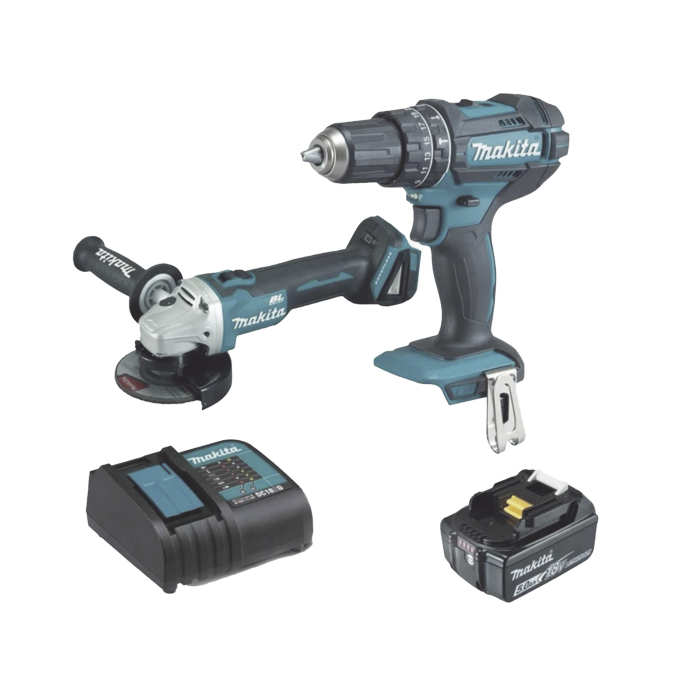 Kit, DHP482 Rotomartillo + DGA456 Mini Esmerilador, 1 Bateri­a Li-Ion de 5.0 Ah y Cargador C/Luz de 18 Vcc. - Image 1