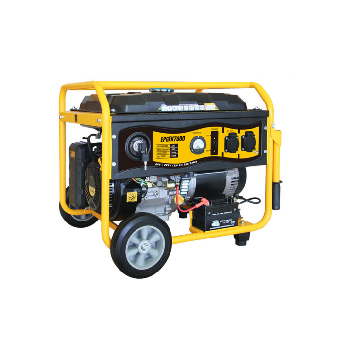 Generador a Gasolina / Planta de Emergencia de 6.5KW, 220Vac 2 Fases, Jaula con Ruedas para Facil Traslado y Encendido Electronico - Image 1