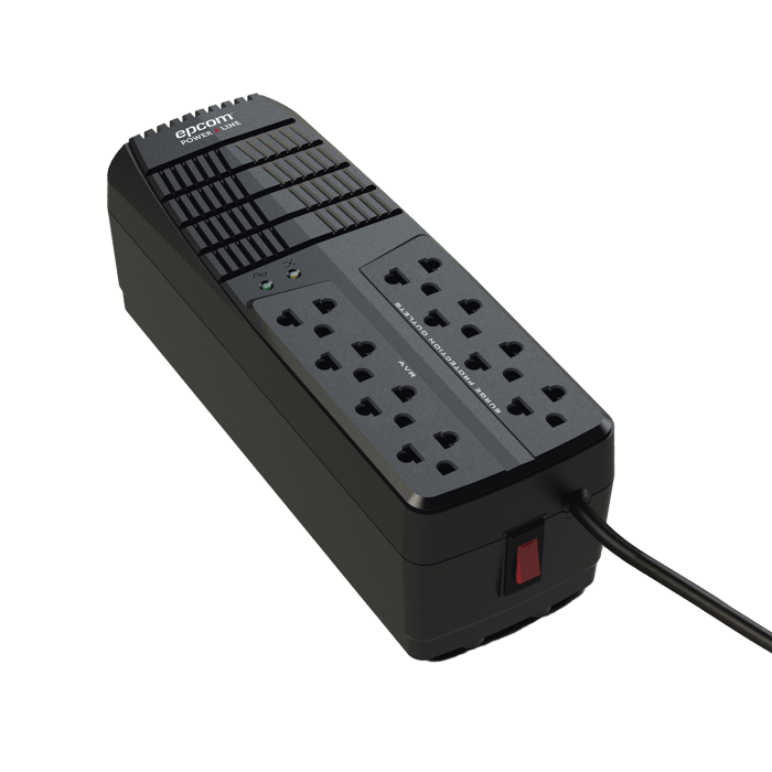 Regulador de Voltaje 2000 VA-1000 W / 4 Contactos con AVR / 4 Contactos con Supresor de Picos / Proteccion RJ11 - Image 1