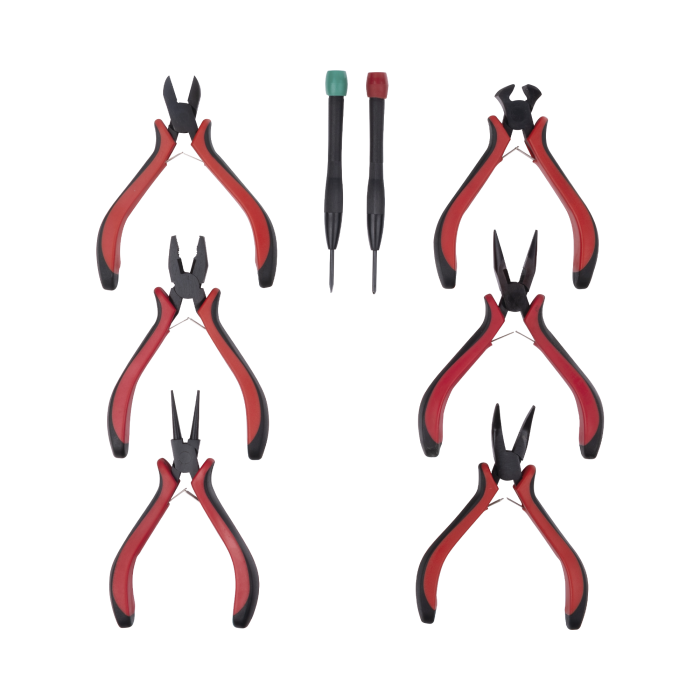 Juego de Herramientas con 6 Pinzas Electricas de 4.5" + 2 Desarmadores de Precision (Plano y Cruz). - Image 1