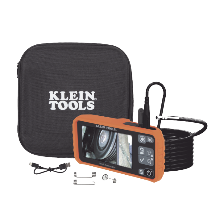 Dual Camara Boroscopio Pro 5.5mm 720p USB-C/Wi-Fi, y LCD 4.3" a Color, Cuello de Cisne Blindado 10' (3m) con Iman y 6 LEDÂ´s. Bateri­a Io-Li Recargable. Ideal en Industria Automotriz, Electricidad, HVAC, Plomeri­a - Image 1