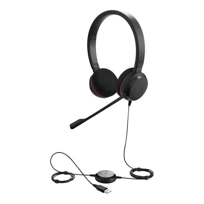 Jabra Evolve 20 DUO con conexion USB, microfono con cancelacion de ruido de ultima generacion, configuracion Plug and Play (4999-829-209) - Image 1