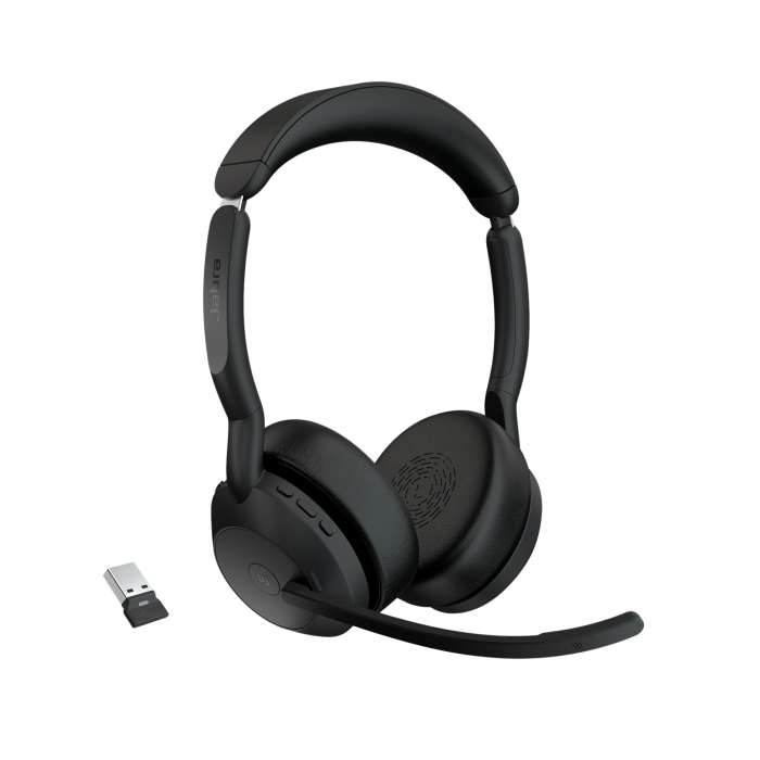 Jabra Evolve2 55, Auricular stereo version MS, dongle USB-A con cancelacion de ruido (25599-999-999) - Image 1