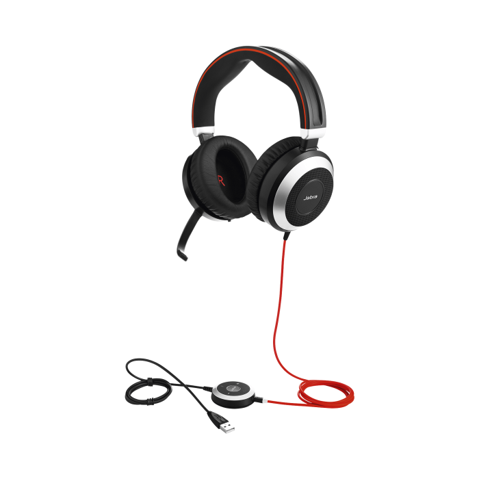 Jabra Evolve 80 con conexion USB / 3.5mm, cancelacion activa/pasiva de ruido con indicador de ocupado (7899-823-109) - Image 1