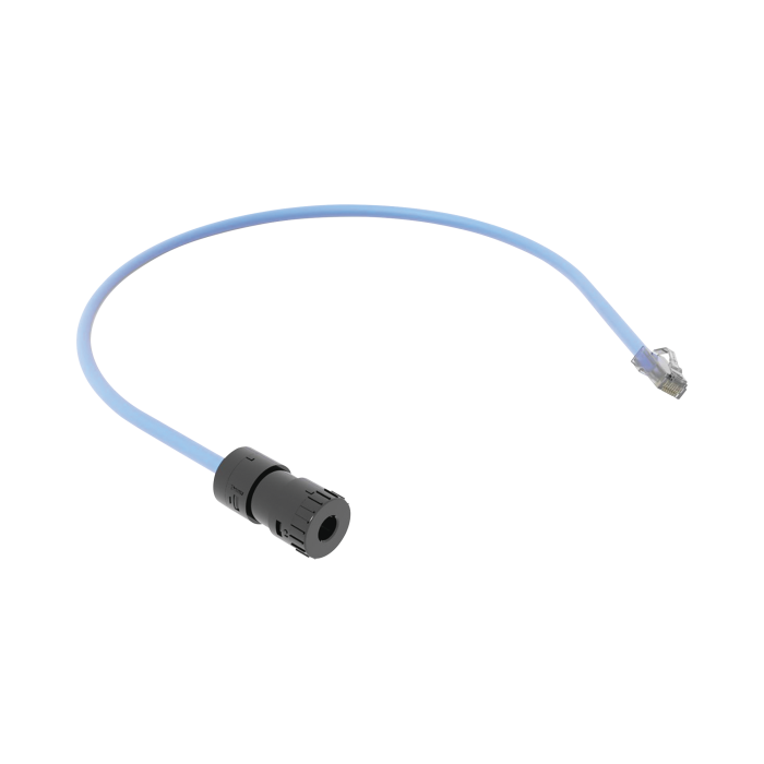 Cable de Conexion en Campo Jack a Plug RJ45, Categori­a 6A, CMP (Plenum), 0.5 Metros, Color Azul - Image 1