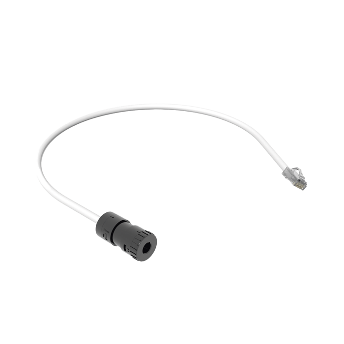 Cable de Conexion en Campo Jack a Plug RJ45, Categori­a 6A, CMP (Plenum), 0.5 Metros, Color Blanco - Image 1