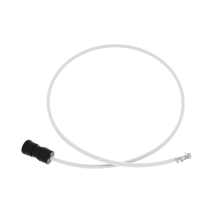 Cable de Conexion en Campo Jack a Plug RJ45, Categori­a 6A, CMP (Plenum), 1 Metro, Color Blanco - Image 1