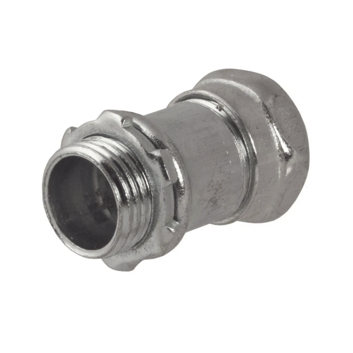 Conector Recto Compresion de Acero Galvanizado para Pared Delgada de 1/2" . - Image 1