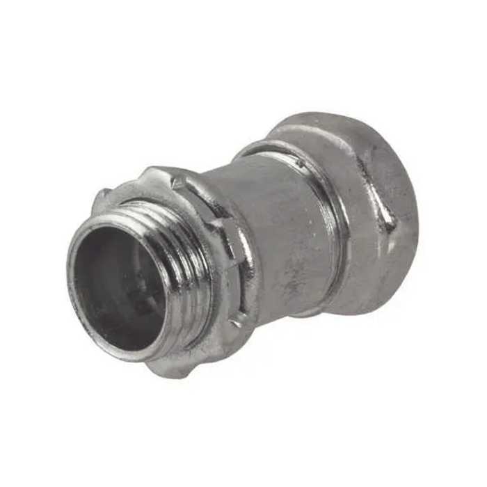 Conector Recto Compresion de Acero Galvanizado para Pared Delgada de 1 1/4". - Image 1