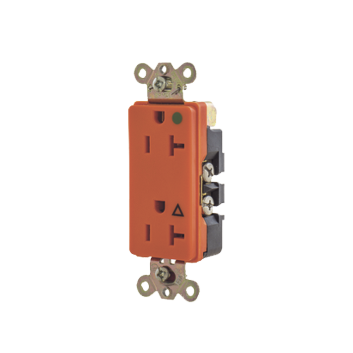 Receptaculo Duplex de 20 A 125 V / 2 Polos 3 Hilos/ Nema 5- 20 R / Color Naranja/ Grado Hospital. - Image 1
