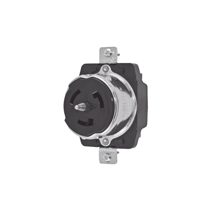 Receptaculo Trifasico con Bloqueo de Media Vuelta / 50 A 250 VCA / 3 Polos 4 Hilos / Grado Industrial / Color Negro. - Image 1
