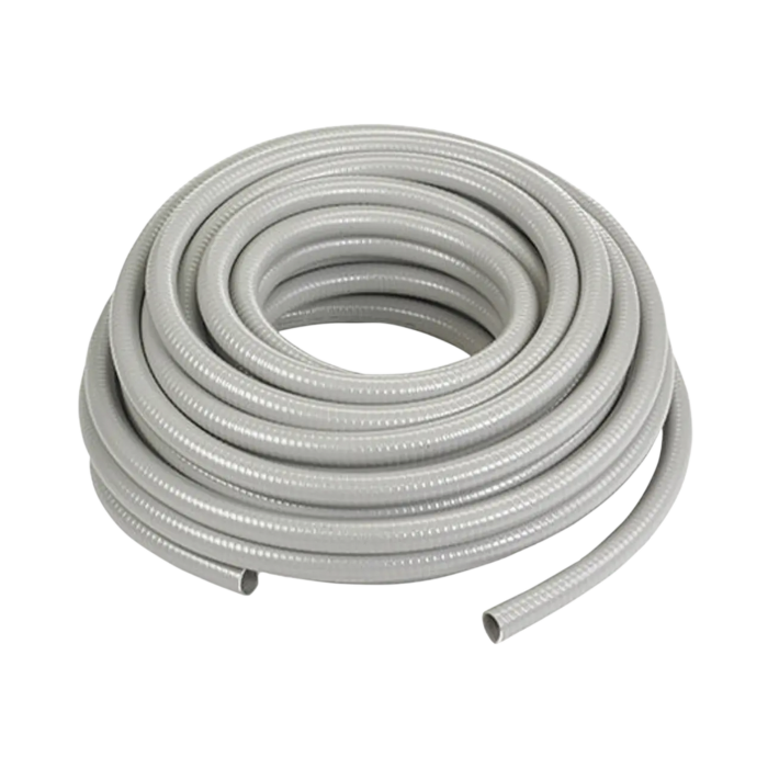 Manguera hermetica flexible tipo PolyTuff no metalica, gris de 1/2", 100 pies. Uso comercial/industrial. - Image 1