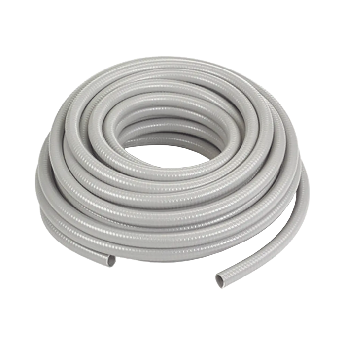 Manguera hermetica tipo PolyTuff no metalica gris de 3/4", 100 pies. Uso comercial/industrial. - Image 1