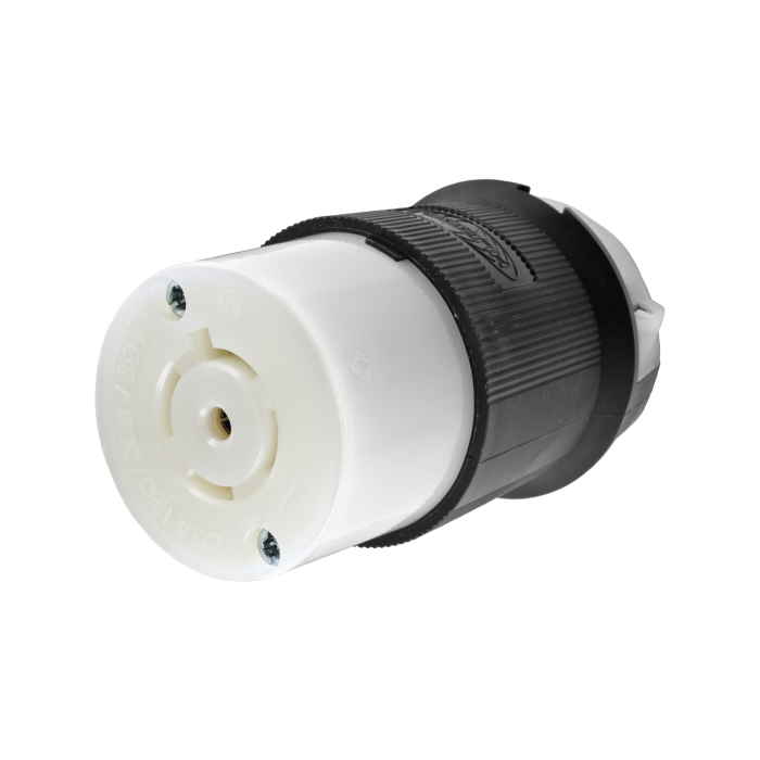 Conector Industrial con Bloqueo de Media Vuelta / 20 A 120/208 V CA / 4 Polos 5 Hilos / Color Blanco y Negro / Nema L21-20R/ Grado Industrial. - Image 1