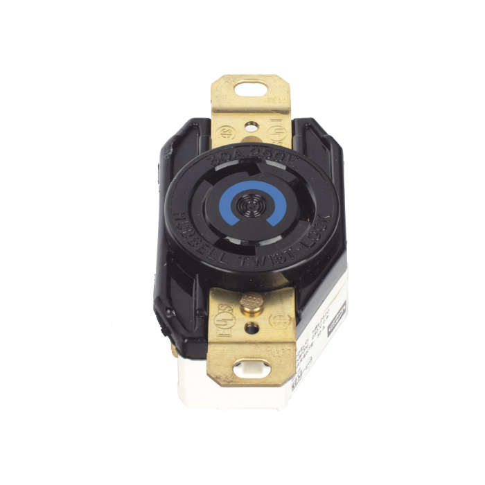 Receptaculo de Media Vuelta Industrial 30 A 250 V CA 2 Polos 3 Hilos (Nema L6-30R) Color Negro. - Image 1