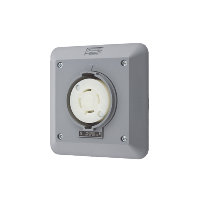 Receptaculo con Bloqueo de Media Vuelta Industrial 30 A 600 V CA / 3 Polos 4 Hilos / Nema L17-30R. - Image 1