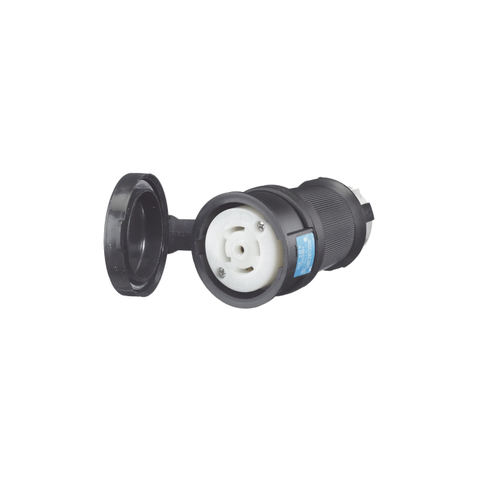 Conector Industrial con Bloqueo de Media Vuelta / 30 A 120/208 V CA / Nema L21-30R / 4 Polos 5 Hilos / Color Blanco y Negro / / Grado Industrial. - Image 1