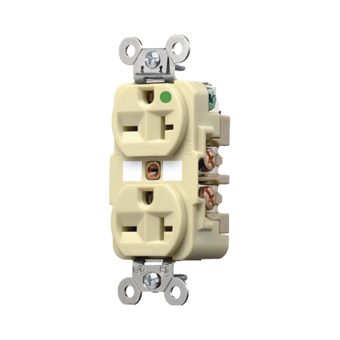 Contacto Duplex de 20 A 250 V CA/ Nema 6-20R / Grado Hospitalario / Color Marfil. - Image 1