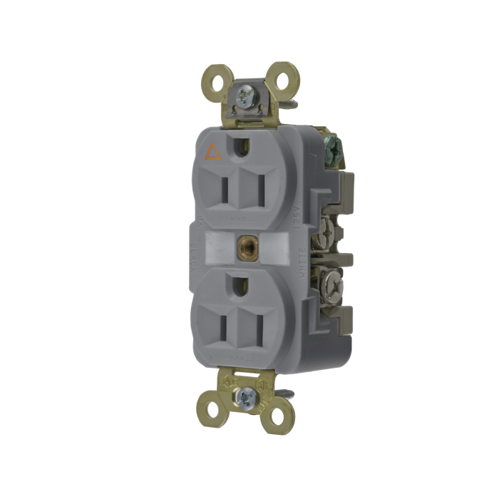 Contacto Di-plex Conexion a Tierra Aislada 15A 125V/ 2 Polos 3 Hilos/ Color Gris/ Nema 5-15R/ Grado Industrial. - Image 1
